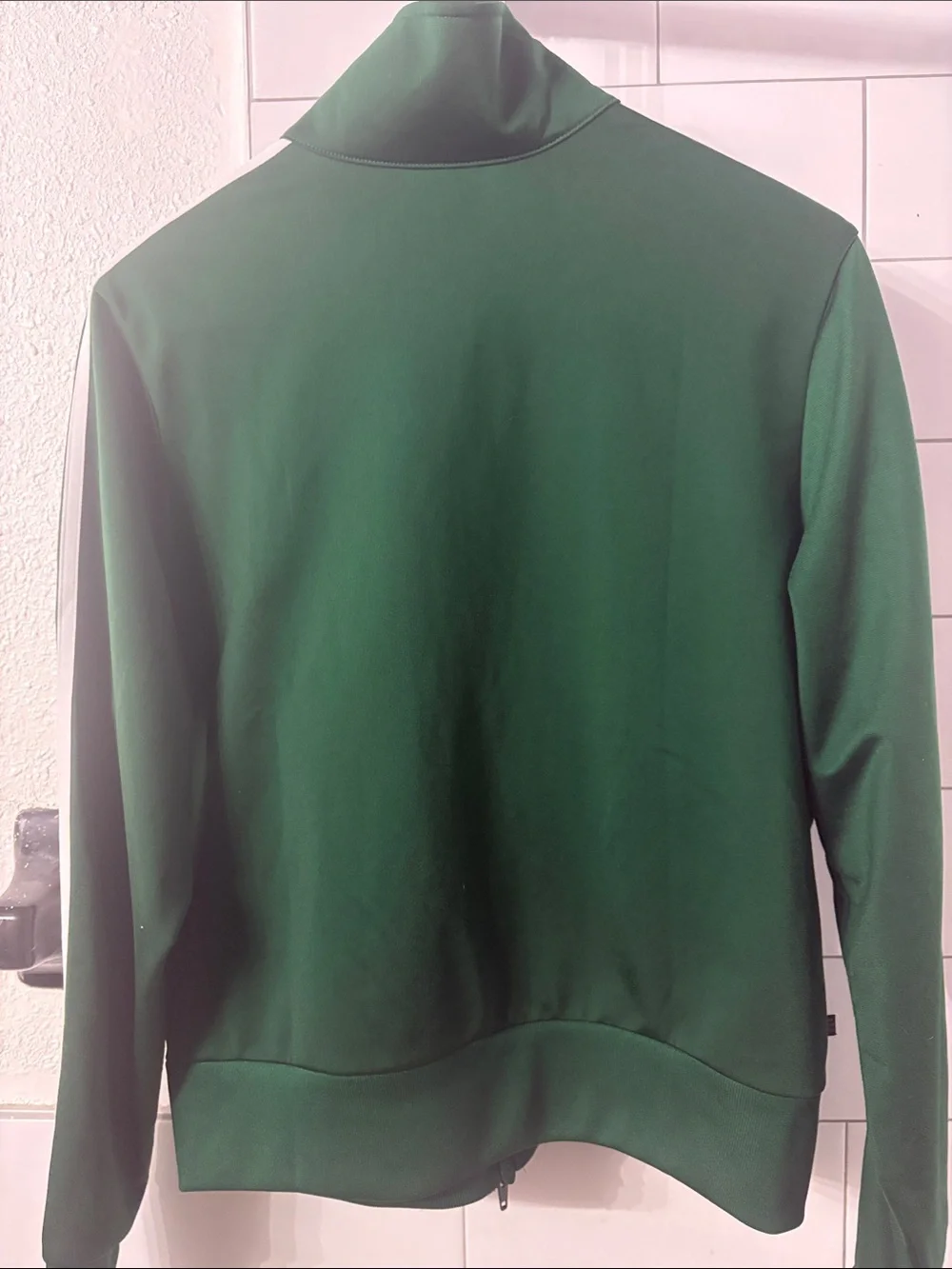 Adidas Original Firebird Forest Green Track Jacket with White Stripes